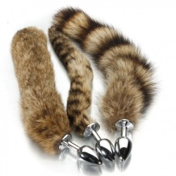 Fox Tail Brown Plated Metal Anal Plugs